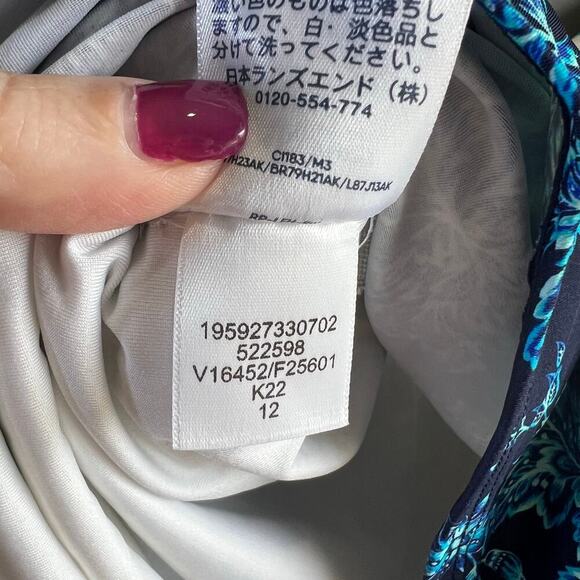 Lands’ End Surplice Blue and White Underwire Tankini Swim Top Size 12 - Picture 6 of 6